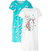 Bonprix Lot de 2 chemises de nuit 100% coton