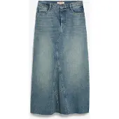 Bonprix Jupe longue en jean, taille mi-haute