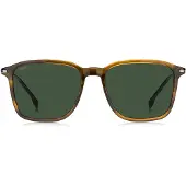 BOSS Lunettes de soleil imitation écaille marron avec branches argentées