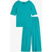 Bonprix Pyjama côtelé avec pantalon large