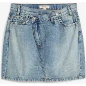 Bonprix Jupe en jean à fermeture décalée asymétrique