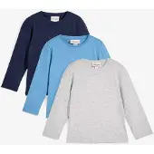 Bonprix Lot de 3 T-shirts manches longues coton
