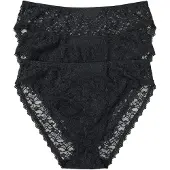 Bonprix Lot de 3 slips maxi échancrés en dentelle recyclée
