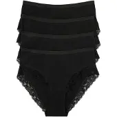 Bonprix Lot de 4 slips maxi coton et dentelle