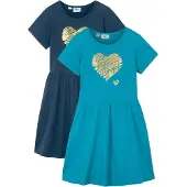 Bonprix Lot de 2 robes en jersey 100% coton