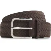 BOSS Ceinture en cuir suédé tressé avec boucle logotée