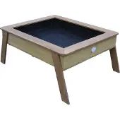 Axi Linda Table à sable / Lit surélevé avec bâche de fond / voile de jardin | Lit surélevé sur pilotis pour jardin / balcon / terrasse en brun | A utiliser aussi comme