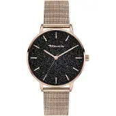 Tamaris Montre à affichage analogique 'Shiny Sparkle' or rose / noir