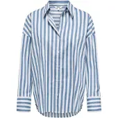 ONLY Chemisier 'ONLOREGON ALVA' bleu clair / blanc
