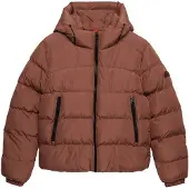 Superdry pour femme. W5011996A Veste matelassée sportive avec capuche nude (M), Marron, Casuel, Polister recyclé