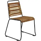 Ebuy24 Bois Chaise de jardin empilable, acacia, noir.