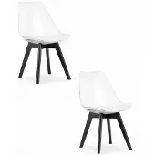 Leobert MARK chaise - transparente / pieds noirs x 2