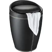Wenko Tabouret Candy simili cuir noir