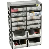 Overig 458140 Magasin de stockage VarioPlus Basic D 21 (l x h x p) 305 x 435 x 170 mm Noir, Gris, Jaune 1 pièce(s)