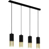 Eglo Suspension COUNUZULUS, design moderne, boîtier en acier noir et couleur laiton, douille E27, 220-240 V, idéale pour le salon et la salle à manger, IP20