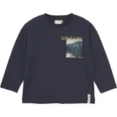 En fant T-Shirt bleu foncé / marron / pétrole