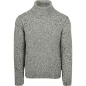 Suitable Pull Col Roulé Donnegal Tweed Laine Eco Gris