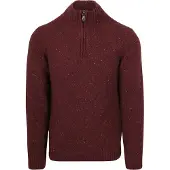 Suitable Pull Demi-Zip Donnegal Tweed Laine Eco Bordeaux