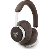 GUESS PU Saffiano Triangle Logo ENC Wireless Headphone - brown (Sans fil), Écouteurs, Marron