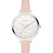 s.Oliver Montre à affichage analogique rose / argent