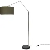 QAZQA Lampadaire Noir Réglable avec Abat-jour Vert 50cm - Editor