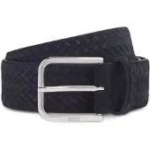 BOSS Ceinture en cuir suédé tressé avec boucle logotée