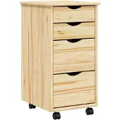 vidaXL Cabinet roulant avec bureau avec roue MOSS Vernis transparent