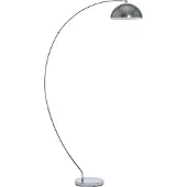 Beliani Lampadaire métal argenté 188 cm chrome long abat-jour rond câble avec look industriel avec lampe à arc