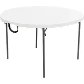 Big Buy Cooking Table pliante Lifetime, blanche, dimensions : 122 x 73,5 x 122 cm, en acier et plastique