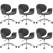 vidaXL Chaise de salle à manger pivotante 6 pcs. Gris Tissu