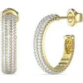 GUESS Boucles d'oreilles 'Essenza' or / transparent