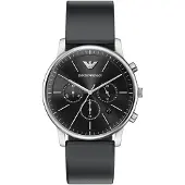 Emporio Armani Montre à affichage analogique noir / argent