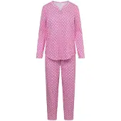 Rösch Pyjama 'Mustermix' fuchsia / blanc