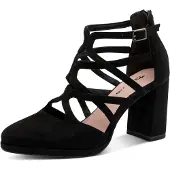 Tamaris Escarpins pour femmes, tige haute avec fermeture à glissière 1-22446-46, taille : 36 EU, couleur : noir