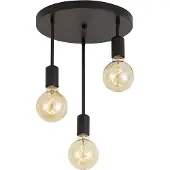 QAZQA Plafonnier moderne noir 3 lumières - Facil