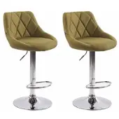CLP lot de 2 tabourets de bar Lazio tissu