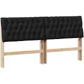 vidaXL Tête de lit rembourrée noire 180 cm Pin massif