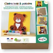 Aladine - Tableau en bois 3D à peindre Ourson