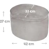 Roba Pouf Coffre Enfant "Lil Sofa" Confortable En Velours - Gris Argenté