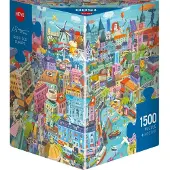 Heye Puzzle Cartoon Triangular - Good Old Europe - 1500 pièces