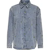 ONLY Chemisier 'ONLVera' bleu denim / vert / rosé / blanc cassé