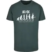 Merchcode T-Shirt 'ACDC - Evolution Of Rock' vert foncé / blanc