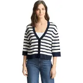 Tom Tailor Cardigan bleu nuit / blanc