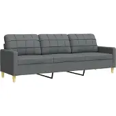 vidaXL Ensemble de canapés 4 pièces avec pouf Tissu gris foncé