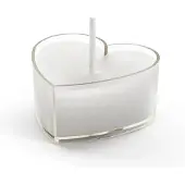 Party Deco Bougies chauffe-plat en forme de coeur - 10 pièces - blanc (10 pcs)