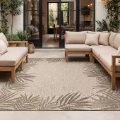 FRAAI Tapis d'extérieur - Tiga Edge Taupe | 80x150 cm | Rectangulaire | Tissage plat