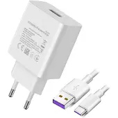 Huawei Adaptateur secteur d'origine (SuperCharge 40W) avec câble USB-C, couleur blanche