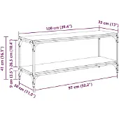 vidaXL : Meubles TV à 2 étagères, 100x33x41 cm, en bois composite et métal