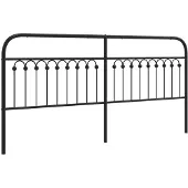 vidaXL Tête de lit de rechange en métal noir 200 cm