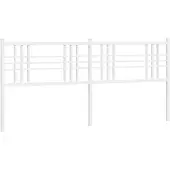 vidaXL Tête de lit de rechange en métal blanc 200 cm
